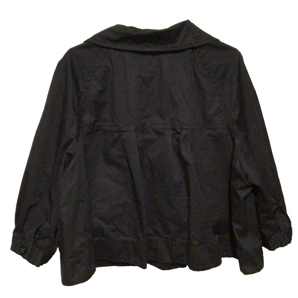 Sandro Sportswear Black Cotton Cropped Jacket Button Front Women’s Size 2X